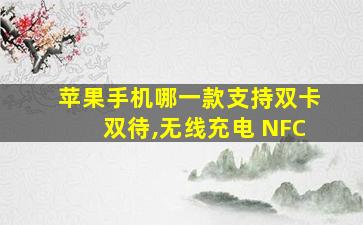 苹果手机哪一款支持双卡双待,无线充电 NFC